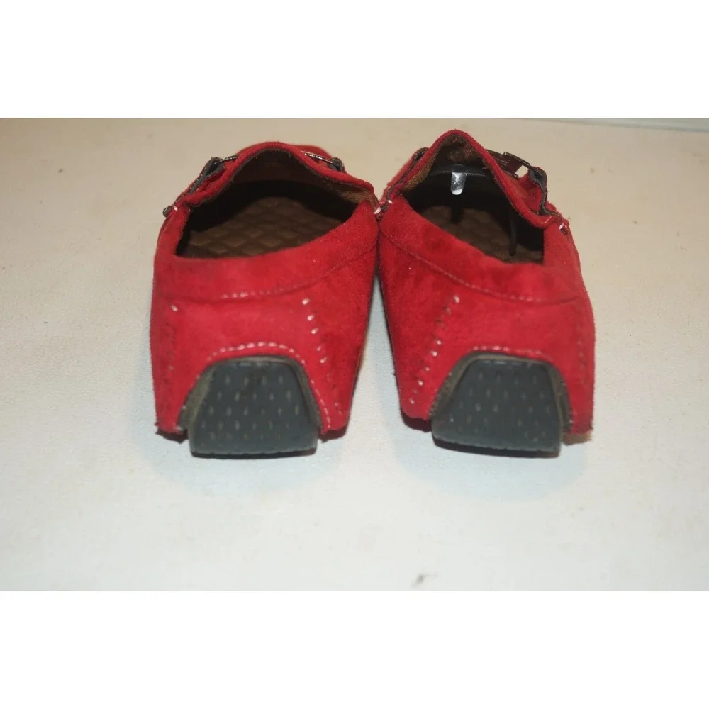 Faranzi Men's Faux Suede Slip On Loafers SZ 8M Red Huxley- U23